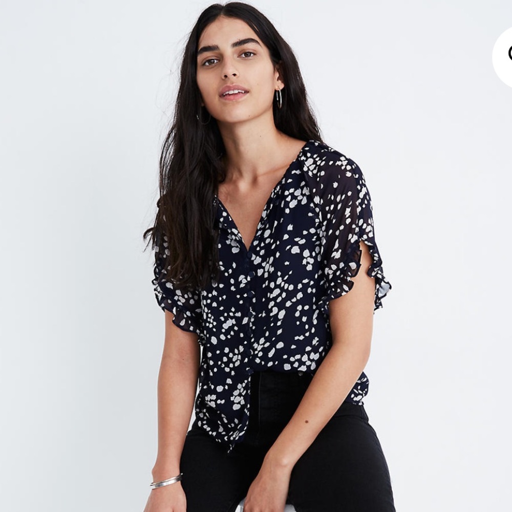 Madewell Memento Ruffle-Sleeve Top